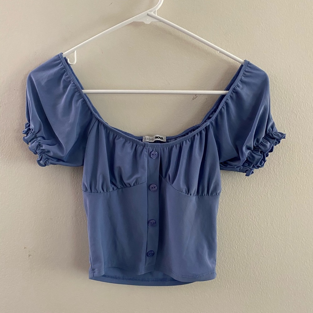 Fashion Nova peasant puff sleeve top